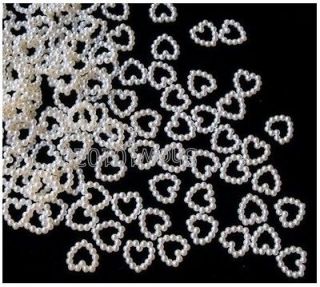 1000 White Pearl Open Heart Wedding Table Confetti Decoration