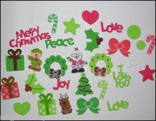 528 Foam Christmas Variety Stickers Kids Santa Reindeer Holiday Words 