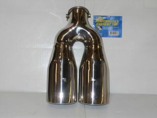 STAINLESS STEEL EXHAUST TIP WITH 2 PIPE OUTLET #62 2507  3A RACING 