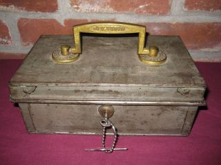 ANTIQUE 1852  1855 ENGLISH STRONG SAFE LOCK BOX HOBBS CO UK AMERICAN 
