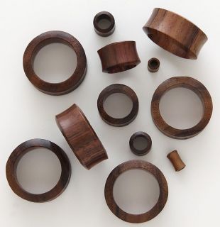 Chocolate Brown Sono wood COMFORTABLE EAR STRETCHER saddle hollow 