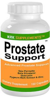 Bottle Prostate Support 180 Capsules Beta Sitosterol Quercetin KRK 