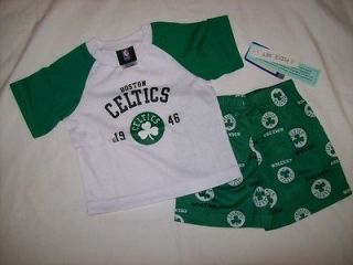 Boston Celtics Adidas Pajamas PJs Colorblock T Shirt Shorts sz 3T