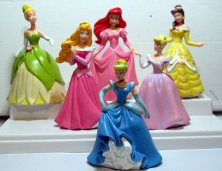   Princesses Figures Toys Set of 6pc Cinderella Belle Ariel Cake Topper