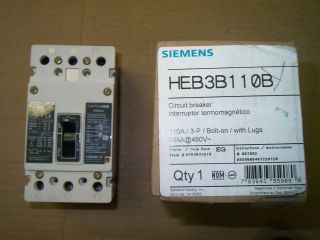 New Siemens HEB3B110B HEB 110 Amp 3 Pole Breaker