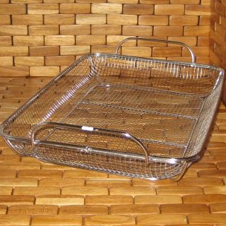 BBQ MESH GRILL ROASTING PAN STAINLESS STEEL BASKET NEW
