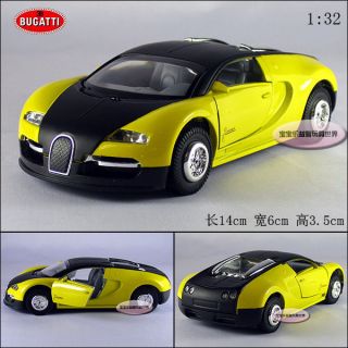 New Bugatti Veyron 1:32 Diecast Model Car With Sound&Light Yellow 