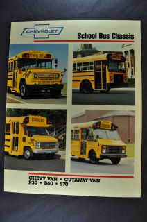 1988 Chevrolet Trucks School Bus Chassis Catalog Brochure P30 B60 S70 
