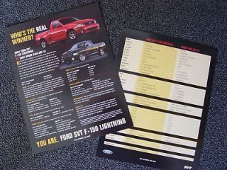 2004 Ford SVT Lightning vs. Dodge Ram SRT 10 Data Sheet   Rare and Out 