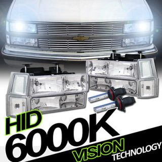 94 02 Chevy C10 C/K 1500 2500 3500 Truck Euro Headlights+Bumper+Corner 