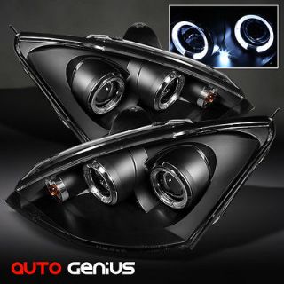00 04 FORD FOCUS BLACK HALO PROJECTOR HEADLIGHTS FRONT LAMPS INSTANT 