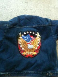Guide Gear Jean Jacket Size: Large L American Flag Bald Eagle