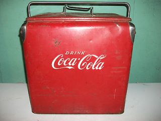 Vintage Antique 1953 Coca Cola Coke Metal Cooler Original Paint 