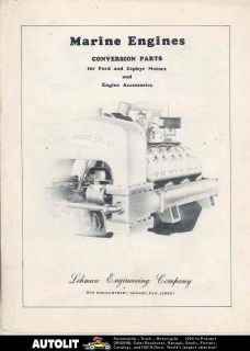 1928 Thru 1938 Ford Lincoln Zephyr Lehman Marine & Industrial Engines 