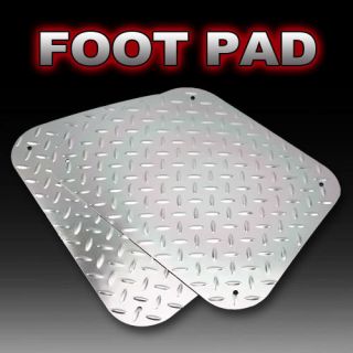 Universal Car Aluminum Diamond Plate Floor Mats Foot Footwell Heel Pad 