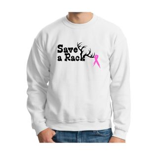 Save a Rack PREMIUM Crewneck Sweatshirt Cancer Awareness Survivor Pink 