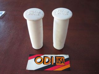 ODI Mushroom Toad Stool White Grips NOS Old School BMX Made in USA 