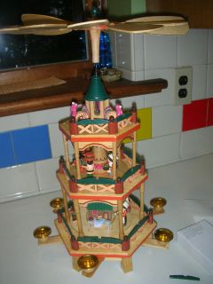   Nativity Pyramid Candle Carousel 18 Pilgrim Indian Turkey