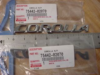 New OEM Toyota REAR COROLLA Emblem 75442 02070 Chrome 03 04 05 06 07 