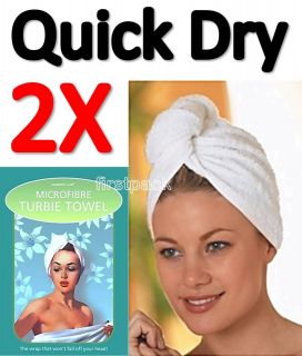   Turban Microfiber Head Towel Hair Drying Wrap Wrapping Bath Travel