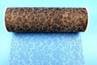 x6 yards (18 FT) Brown Leopard Print Animal Print Tulle Fabric Rolls