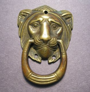 Lion Head drawer pull and ring Brass/Bronze   antique