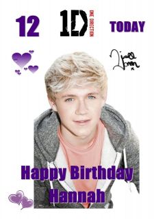 LARGE A5 Niall Horan Personalised One Direction Birthday Card Quality 