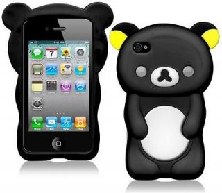 Itouch Ipod Touch 4 8G 16G 32G 4TH Gen GEL SKIN CASE Cover BLACK BEAR 