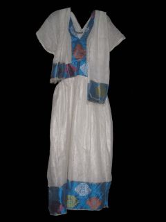   Ethiopian Dress & Shawl  Formal Ethiopia African Rasta Clothing