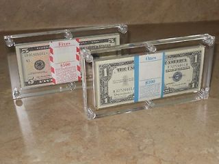 Acrylic Plastic Money Currency Holder Display Case For Pack of 100 