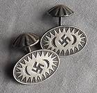 Vintage Fred Harvey Era Native American Silver Swastika Button 