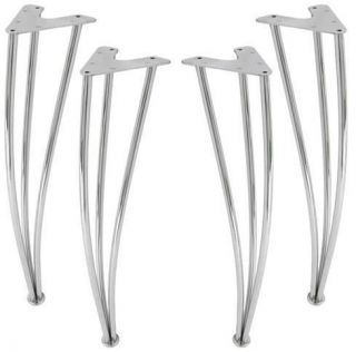   Chrome Finish Metal Table Legs 29 Tall Dining Room Table 50002 4