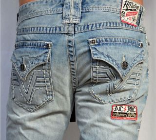 Affliction Mens Denim ACE 3D V FLAP CAPITAL Jeans   NEW   110SS007 