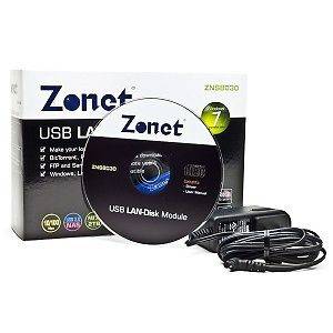 Zonet ZNS8030 USB 2.0/Ethernet NAS (Network Attached Storage) Adapter