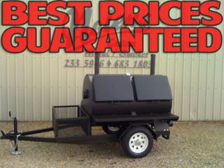 New 36X60 Commercial BBQ Cooker Rotisserie Smoker Grill On Trailer GAS 
