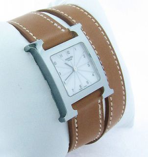 Hermes Ladies H Hour watch in Steel with extra strap