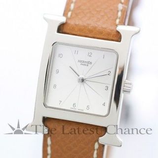 Womens Hermes H Watch Stainless Steel Wristwatch Excellent Condition