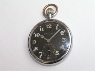 Military Issue Jaeger LeCoultre Gents15 Jewel Pocket Watch. (Antique 