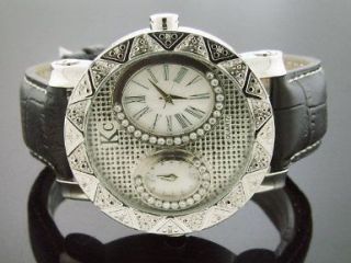 Techno Com By Kc 50mm 12 Diamonds Two Time Zone Watch White M o p Face
