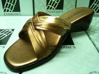 New DAMIANIS by Italian Shoemakers 162 BRONZE MULTI Gold Brown Slide 