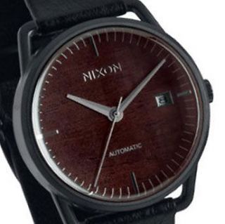 Nixon Mens Mellor Automatic Watch Dark Wood/Black A199 1107 A1991107