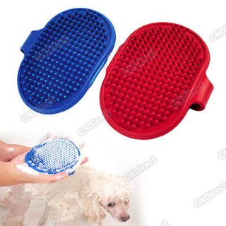New Dog Cat Pet Grooming Brush Comb Hair Rubber Oval Strap Bath Handle 