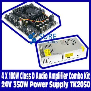 100W Class D Audio Amplifier Combo Kit w 24V 350W Power Supply 