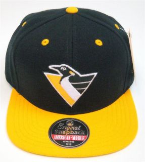 NHL Hockey American Needle Pittsburgh Penguins Blockhead Snapback Cap