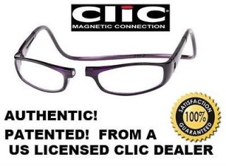 New Authentic CLIC READERS magnetic closure Euro style purple +1.50 