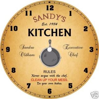 Kitchen Cook Chef Suey Pendulum Battery Wall Clock