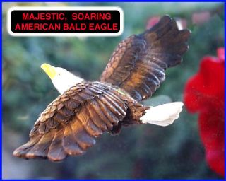 WINDOW MAGNET GREAT BALD EAGLE fly thru glass, hand painted bird, gift 