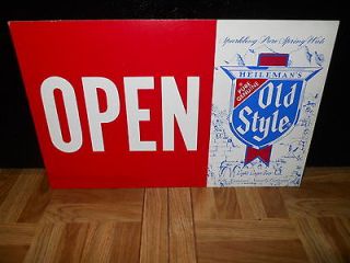   OLD STYLE BEER OPEN & CLOSE BAR TAVERN WINDOW OR LIQUOR STORE SIGN