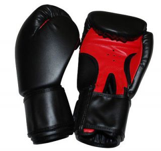 Black 12oz plain Boxing Training Gloves everlast mma kickboxing muay 