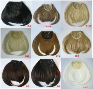 New Fashion Girls Clip on Front Neat Bang Fringe Hair Extensions 9 